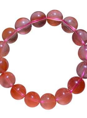 天然顺发粉紫兔毛单圈手链水晶女