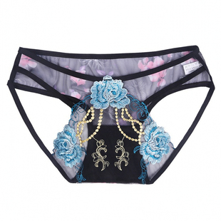 内裤女锦纶性感纯勾人欲蕾丝薄款网纱胖MM大码舒适透气女士三角裤