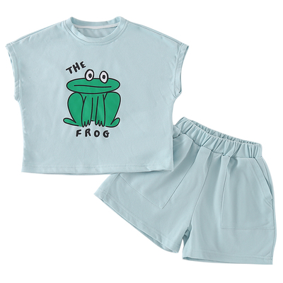 男女童薄款休闲卡通运动套装