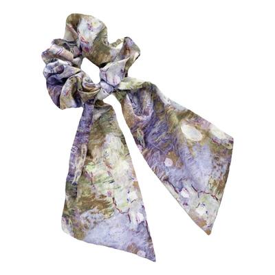 桃子柚发圈法式复古油画飘带头绳