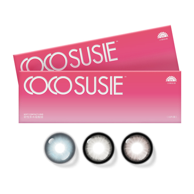 cocosusie美瞳日抛冻柠茶碳牛乳14.5大直径彩色隐形近视眼镜10片