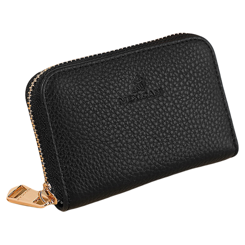 稻草人卡包女士新款证件女式牛皮小巧真皮拉链钱夹小众银行卡钱包