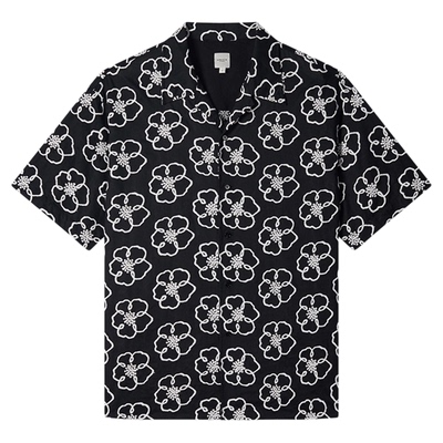 UNICAHOMME/黄景瑜同款 进口棉刺绣轻盈柔软短袖衬衫男