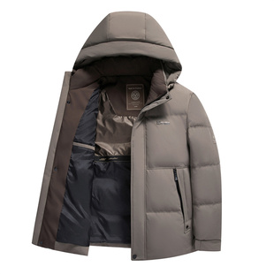 波斯顿羽绒服男款加厚男士中短款波士顿官方旗舰店正品可脱帽男装