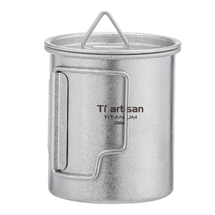 钛工匠纯钛折叠冰花马克杯咖啡杯户外露营便携大容量单层钛杯子