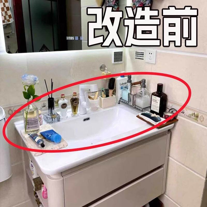 吸盘置物架洗漱台浴室卫生间沐浴露收纳架洗手间壁挂式强力脸盆架