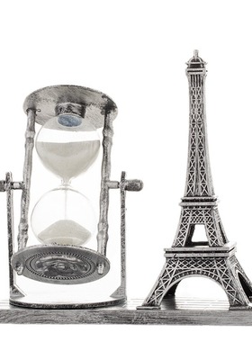 创意复古铁塔沙漏办公桌面装饰流沙摆件情侣学生毕业儿童生日礼品