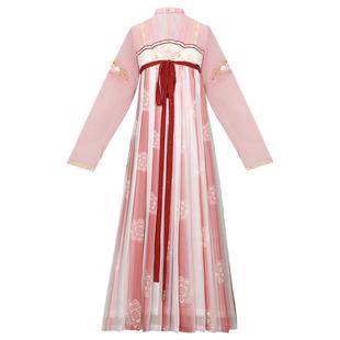 小太平 花朝记汉服原创 唐风汉元素团花对襟齐胸吊带连衣裙春夏