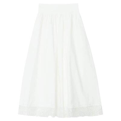 木岸muan定制高级蕾丝法式百搭简约裙子100%纯棉半身裙女YJ-23876