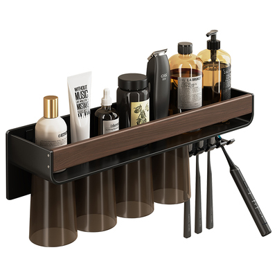 中古风牙刷置物架壁挂式免打孔