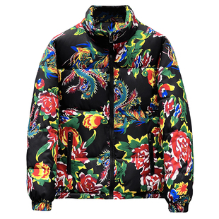 东北大花棉袄子男款喜庆过年衣服冬季加厚保暖棉衣外套男士棉服潮