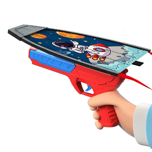 儿童户外发光春游露营玩具弹射风筝枪滑行手持泡沫飞机火箭小男孩