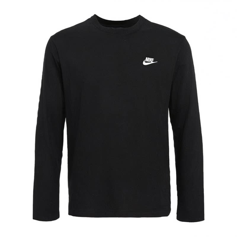 正品Nike耐克男子长袖T恤春秋运动休闲刺绣针织纯棉打底衫AR5194