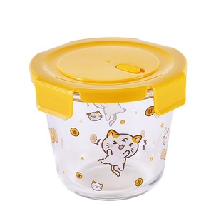 隔夜燕麦杯玻璃早餐杯便携式带盖可微波炉加热水果沙拉碗汤酸奶杯