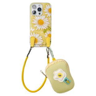 恬妤 夏天邹菊花朵零钱包适用于iphone16promax手机壳苹果15田园风13pro斜挎16登山绳14pro文艺旅游14保护套