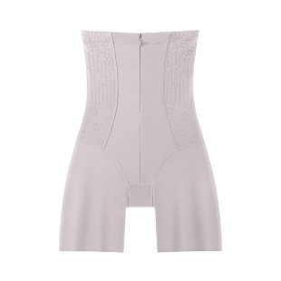 高腰提花拉链提臀双层收腹裤塑身塑形加肥加大无痕美体平角内裤女