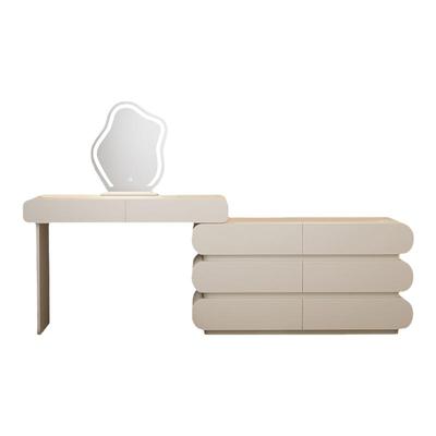 奶油实木烤漆梳妆台卧室