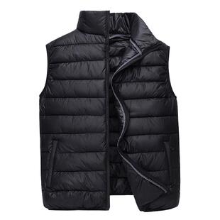 宽松款秋冬季羽绒棉男士保暖马夹中老年男款马甲加厚爸爸马夹坎肩
