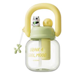 大容量便携拎拎壶水杯女生新款双饮茶水分离大肚杯儿童便携吸管杯