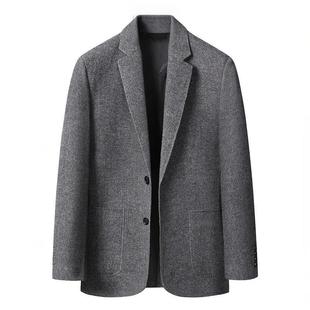 杉杉官方2025秋冬新款商务休闲男士中长款羊毛呢子大码正装外套