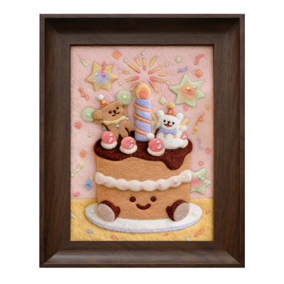 数绵羊羊毛毡戳戳乐diy材料包 手工生日礼物相框装饰画送闺蜜情侣