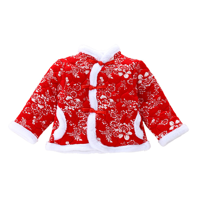 女童东北大花棉袄冬款儿童新年过年衣服女宝宝拜年服冬季唐装汉服
