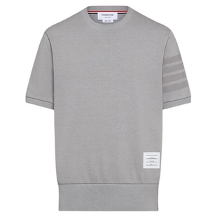 [12期免息][早春新品]THOM BROWNE男士棉质平纹针织四条纹 T 恤