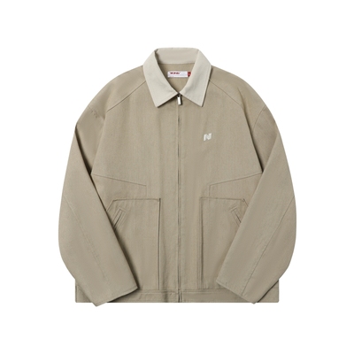 双色斜纹灯芯绒撞色工装夹克