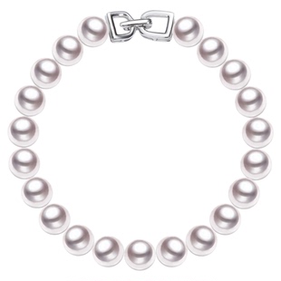 GiO珠宝 Akoya海水珍珠手链女强光高亮925银全珠手串礼物百搭气质