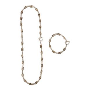 506原创「烟渺」雅致·国风925银碎银子天然随形茶晶项链节日礼物