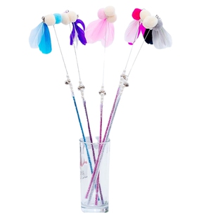 猫咪玩具自嗨解闷飘带逗猫棒长杆仙女带铃铛羽毛消耗体力宠物用品