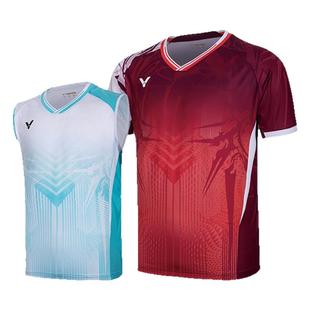 2025victor胜利羽毛球服男女T恤乔纳坦大赛服专业短袖运动服速干