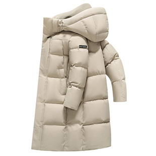 王一博同款鸭鸭羽绒服男中长款冬季新品休闲连帽极寒保暖加厚外套