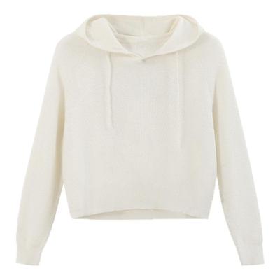 bbfer本依凡针织套头衫春季亚麻上衣女连帽宽松百搭休闲WYSZZ0022