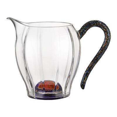晶焱十二楞繁花凤羽玻璃公道杯