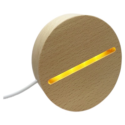 圆形10CM直径实木发光底座LED灯