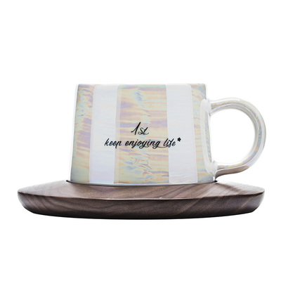 女士极光白色陶瓷咖啡杯