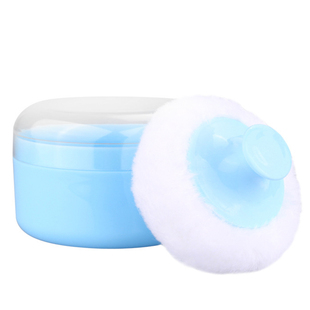 婴儿爽身粉扑盒子带粉扑宝宝痱子粉空盒新生儿带手柄粉扑盒子替换