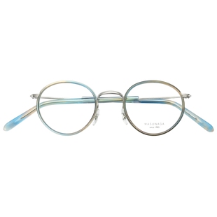 日本Masunaga增永眼镜框45mm纯钛超轻复古圆框高度数眼镜架GMS127