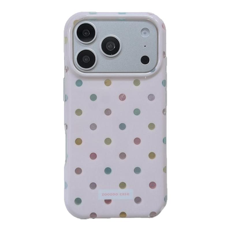 北比ins少女心奶油粉鎏金彩色波点适用苹果18promax手机壳iphone17pro新款15女14pro创意16pro