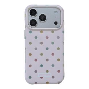 北比ins少女心奶油粉鎏金彩色波点适用苹果17promax手机壳iphone16pro新款13女14pro创意15pro全包防摔手机套