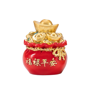 中式创意福禄平安香插福袋财神元宝香托香座家居客厅桌面装饰摆件