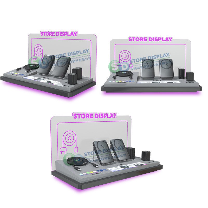 卖点提供一站式服务展架设计造型L促销数码智能多功能亚克力台3C