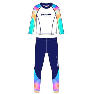 乐途长袖长裤分体沙滩防晒韩版专业训练套装抗氯男女通用儿童泳衣