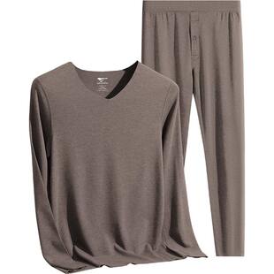 七匹狼德绒发热保暖内衣男士套装无痕秋衣裤打底衫品牌高档礼盒装