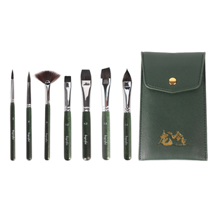 龙吟斋便携迷你7支水彩画笔套装松鼠毛绘画专业美术画笔水粉丙烯