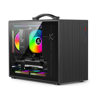 未知玩家M1手提便携式机箱台式机迷你玻璃侧透游戏MATX电脑小机箱