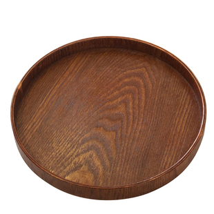 JOJO'S L. PD.Noon.复古托盘茶盘餐盘圆形点心盘收纳盘木盘丨午惬