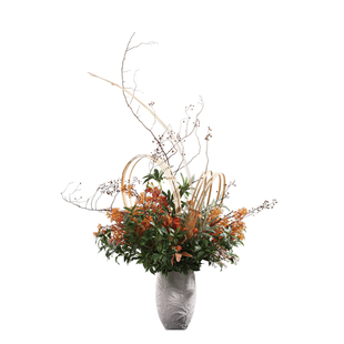 鲲屿 新中式复古大型桌花【秋云长黛】售楼处酒店大堂圆桌摆件