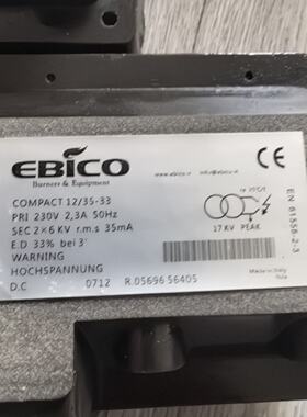议价Ebico Compact 12/35-33 Igtion Transformer适用